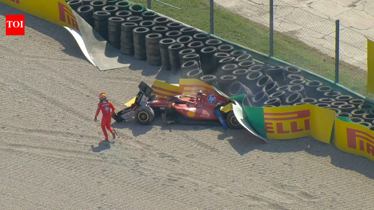 WATCH: Charles Leclerc's Ferrari wrecked in brutal Monza crash, Scuderia home race turns chaotic