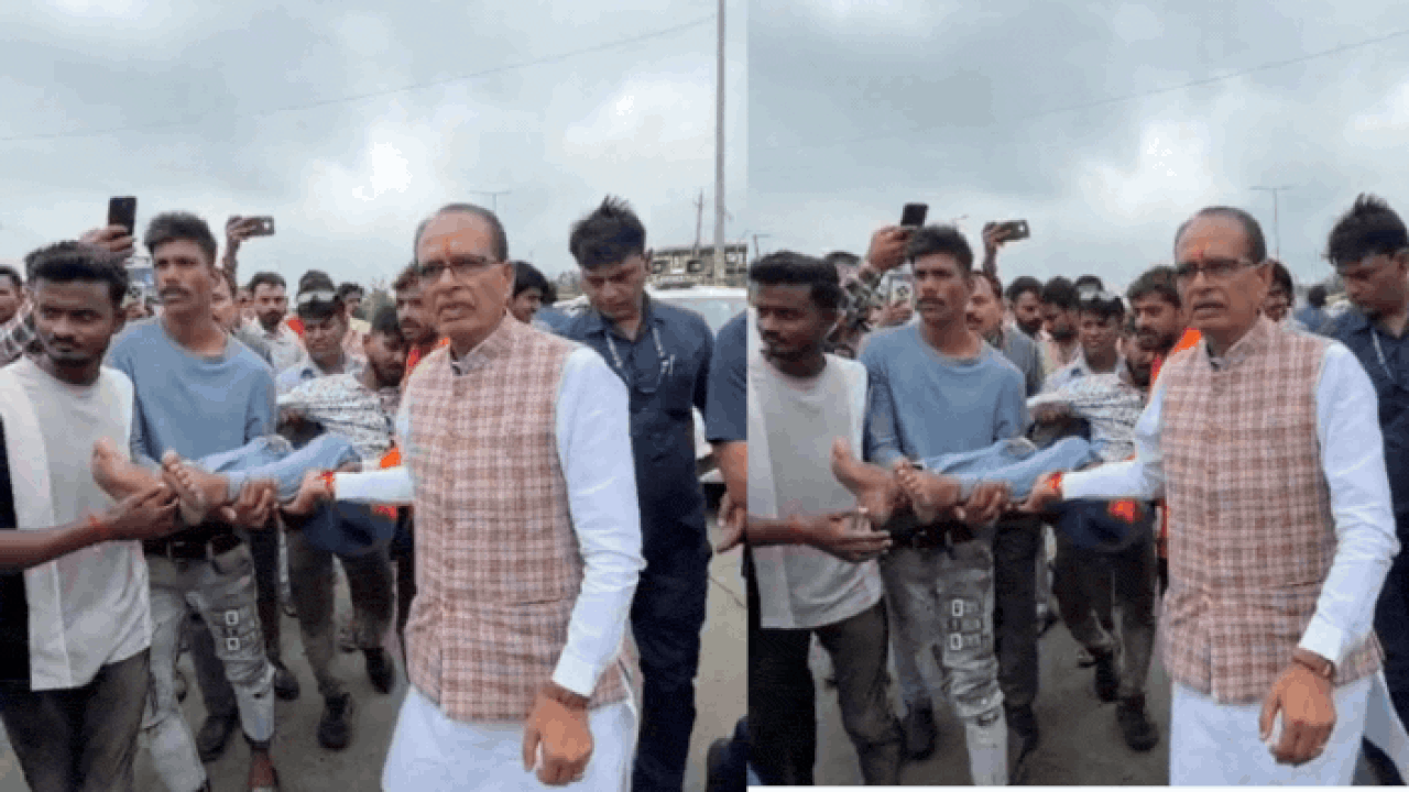 Watch: Shivraj Singh Chouhan halts convoy after spotting accident, helps injured on Bhopal-Mandideep road