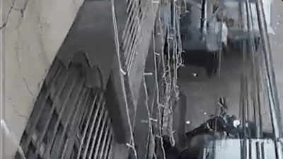 Watch: CCTV captures moment Delhi's Satya Niketan building collapses, leaving 6 dead