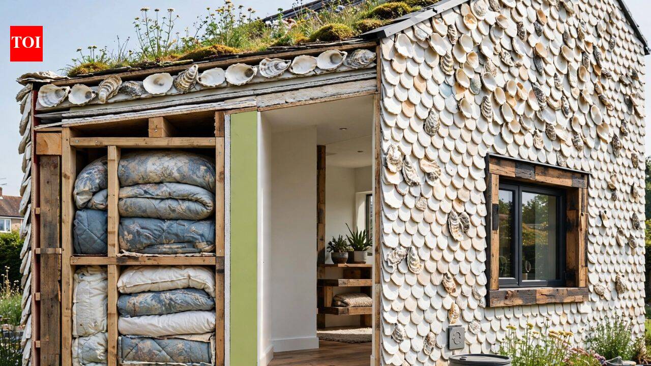 British house turns old duvets and oyster shells into building materials
