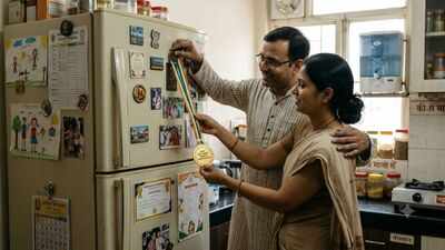 Psychology says parents who put their kids’ medals and drawings on the fridge may be saying more than "we're proud”