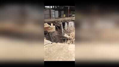 Part of high-rise basement near airport collapses