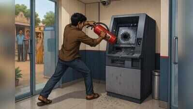 Transaction declined, man damages ATM