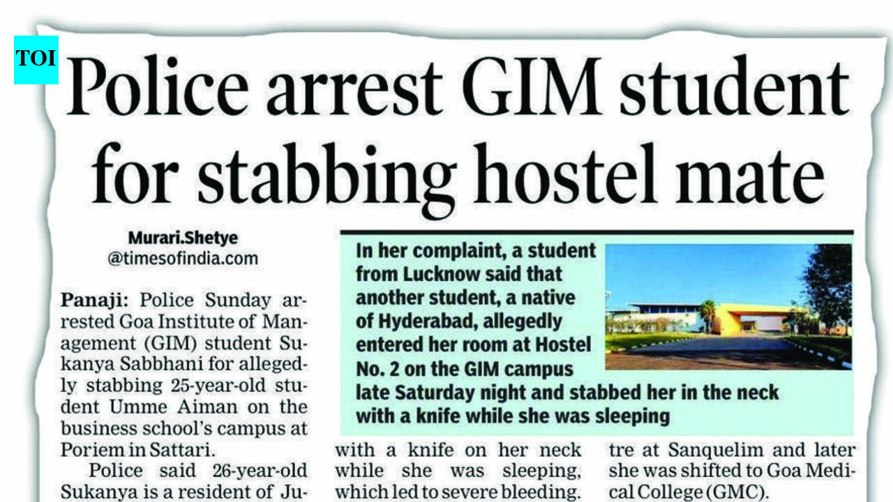 Arrested for stabbing, GIM student sent to 5-day police  custody