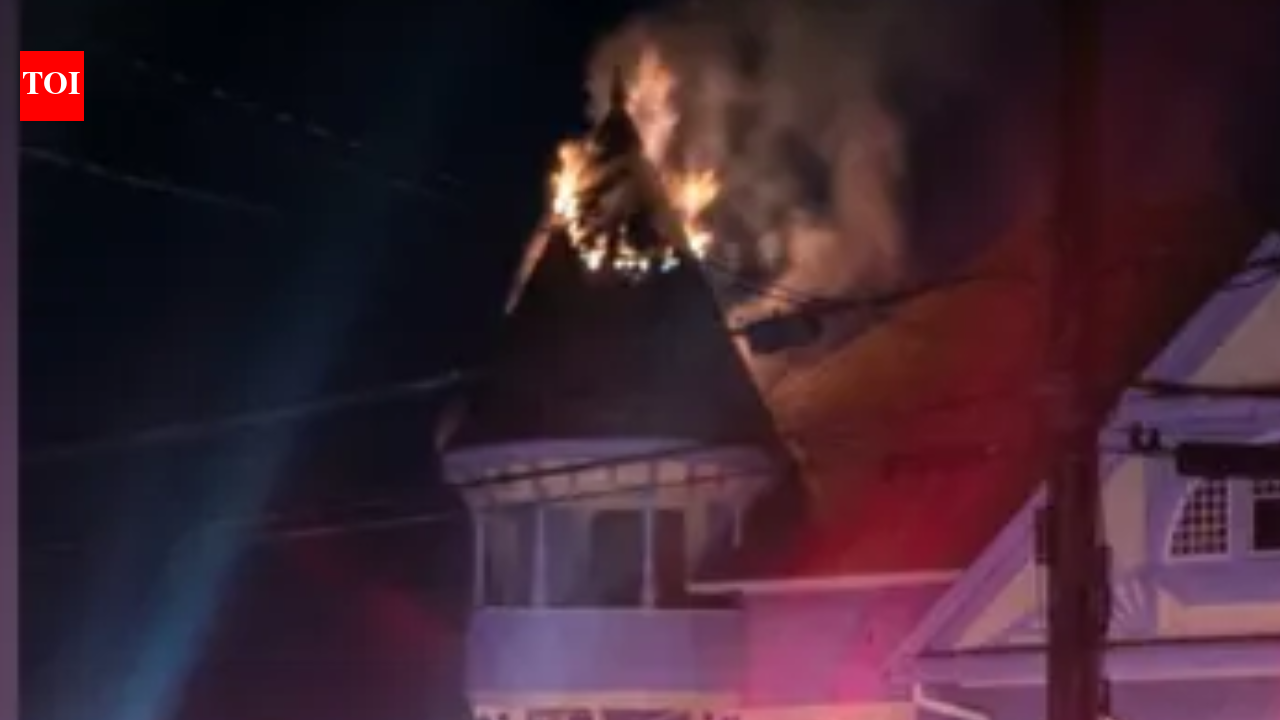 Lightning Damages Mansion Turret: Fire chars historic Maple Street landmark; store below stays open