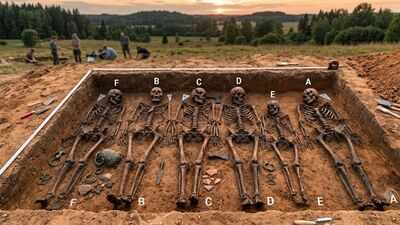Six people buried in a rare Viking Age grave in Latvia show signs of violence and family ties, with DNA pointing to local Baltic ancestry