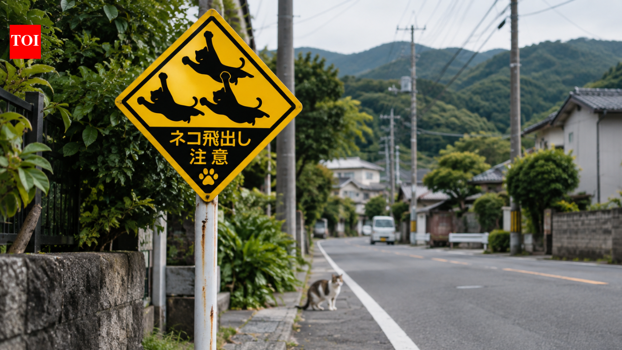Japan installs playful signs warning drivers about cats on the road