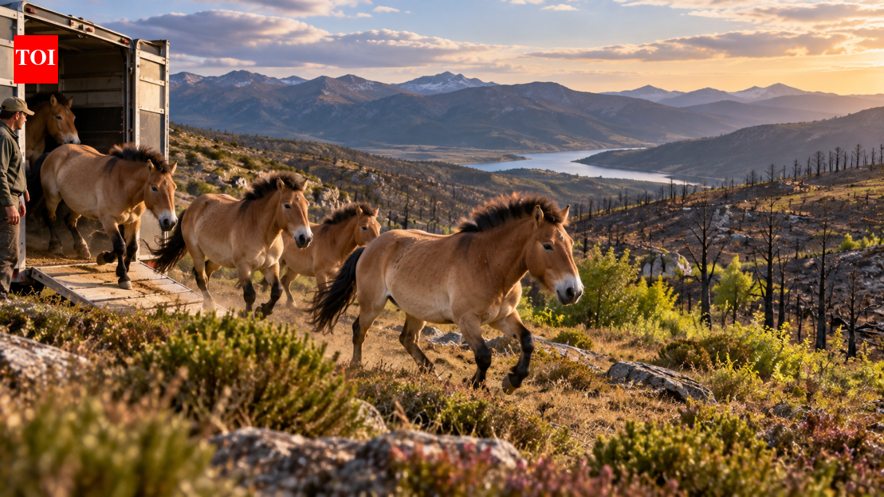 Wild horses return to Spain after 10,000 years to 'heal' a fire-prone landscape