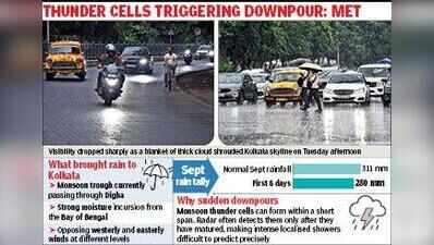 Intense spell pounds north, east Kolkata; south escapes with light rain