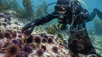 Volunteers removed nearly 100,000 sea urchins in Norway; the underwater deserts are now turning into forests with fish nurseries returning