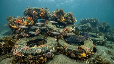 In 1978, Massachusetts dumped concrete-filled tyres into the ocean; decades later, they had become a thriving habitat for marine life