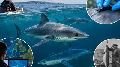 Scientists will deploy 70 electronic tags on 3 vulnerable shark species around Britain, pairing new tracking data with anglers’ catch records dating back to 1953