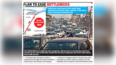3-lane elevated corridor plan to ease congestion of Delhi-Gurgaon Expressway