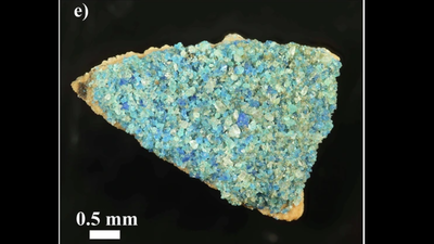 A 5,000-year-old skeleton was found with mysterious blue pigment; scientists are trying to determine where it came from