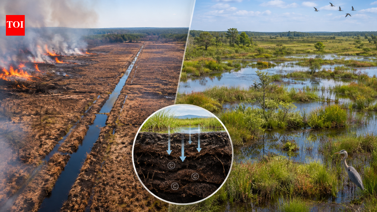 North Carolina peatland emits 130,000 tons of CO₂ yearly after 50 miles of ditches were cut