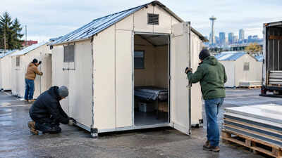 In 2017, a Washington couple began building homeless shelters that assembled in under an hour; after reportedly sheltering more than 30,000 people, their company is shutting down