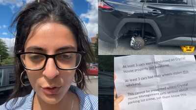 ‘Who says there is no theft in the US?’: Indian woman finds brother’s car missing all 4 wheels; thieves leave a note that says ‘This cannot be prevented unless…’