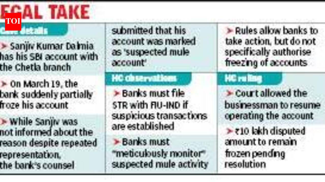 Banks can’t freeze accounts merely on ‘mule’ allegation: Calcutta High Court
