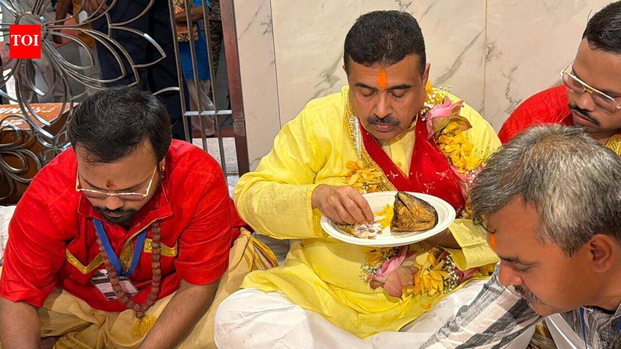 CM prays at Kalighat temple, has fish-basanti pulao prasad