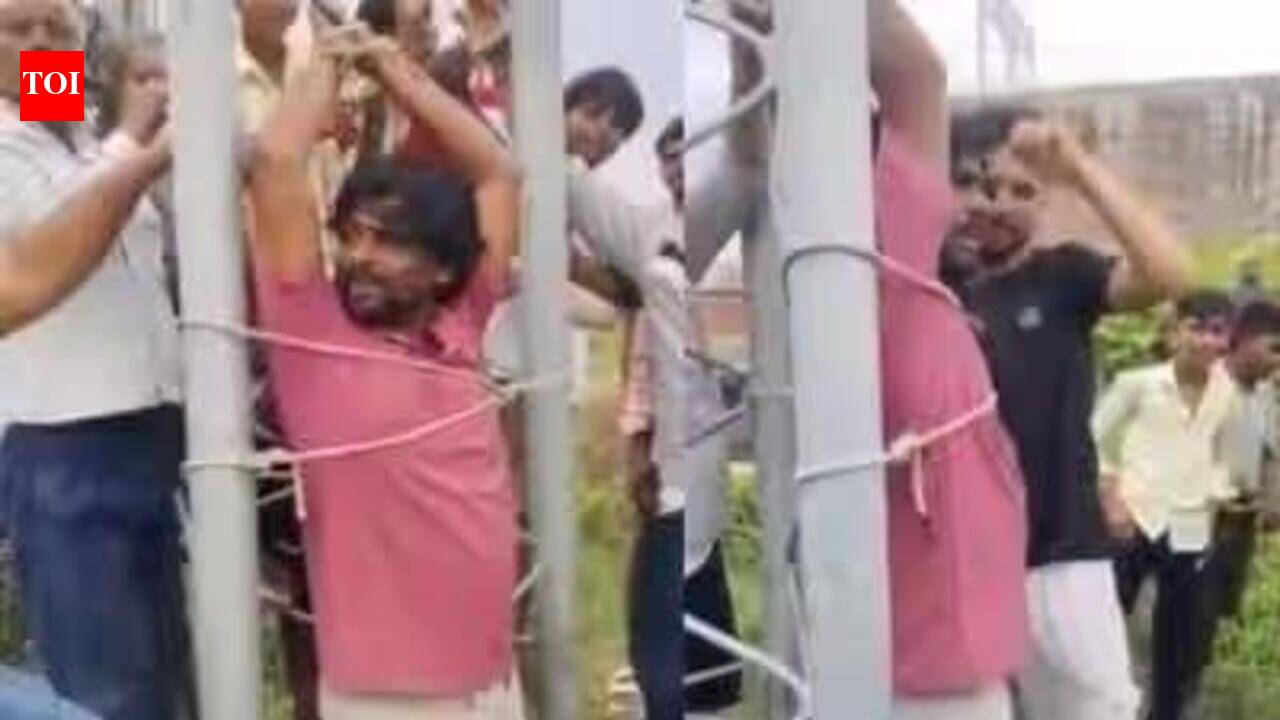 Locals tie telecom technician to tower over poor network in Fatehpur village