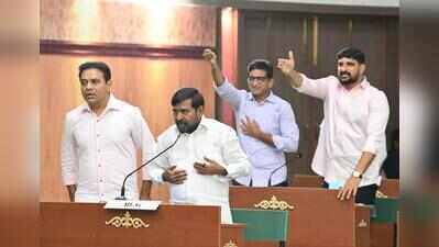 BRS holds ‘mock assembly’, raises farmers, power issues