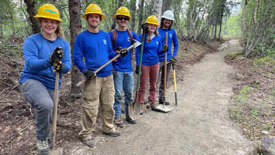 A former fuel-tank farm beside an Alaska national park visitor center has been erased; a young conservation crew restored 15,000 square yards of landscape and built 500 feet of new trail
