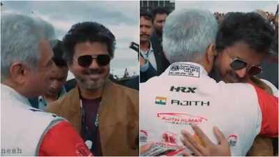 Vijay runs to hug Ajith Kumar at Silverstone; viral reunion wins hearts; Fans call it, 'Biggest day for Tamil cinema'