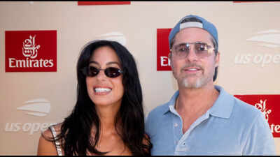 US Open women's final: Brad Pitt and Ines De Ramon attend the tennis match between Aryna Sabalenka and Elena Rybakina