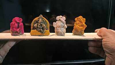Berhampur artist crafts eco-friendly miniature Ganesh idols for Chaturthi