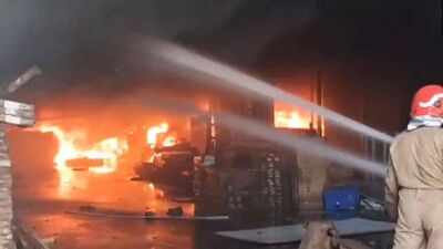 Fire breaks out at wooden items godown in Delhi's Dallupura