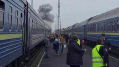Russia strikes Ukrainian train near Poland border minutes after Boris Johnson, European leaders pass through