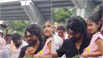 When Allu Arjun celebrated Ganesh Visarjan with daughter Allu Arha; carried her in his arms; chanted Ganpati Bappa Morya