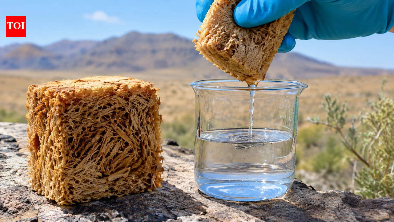 Scientists built a sponge pulling water from dry air; yields 1.72L per kg/day