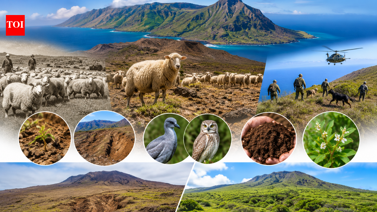 In 1869, 100 sheep became 5,000 on Socorro Island; 1,762 removed as forest-habitat vegetation cover rose 29%-85%
