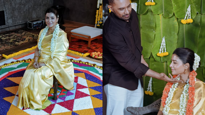 Mom-to-be Samantha Ruth Prabhu shares traditional baby shower pictures with hubby Raj Nidimoru; says, ‘I have always had a deep respect for our traditions’