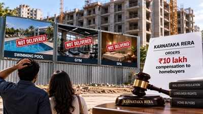 Four homebuyers paid Rs 2.08 crore each for flats with promised pool, gym, spa and sports facilities; Karnataka RERA orders Rs 10 lakh compensation after many amenities were not delivered