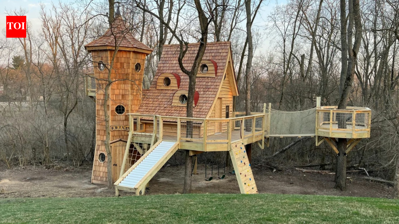 A US grandfather planned a $150,000 treehouse for his grandkids; it grew into a $325,000 castle