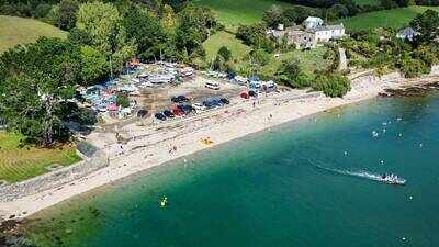 Loe Beach near Feock is on sale for £3 million with 6 acres, 78 metres foreshore, cafe, car park and watersports facilities; locals fear celebrity or developer could snap up ‘millionaire’s row’ Cornish coastline