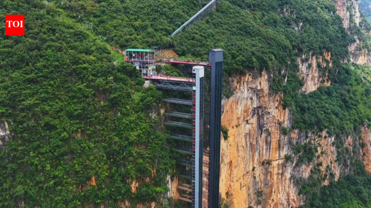 Children in China trekked 3 hours up and down an 800m cliff to school; two elevators and a cable car cut it to 30 minutes