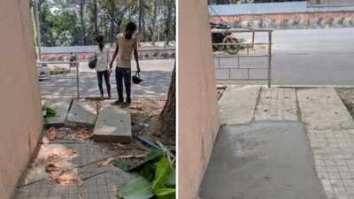 Bengaluru CEO spends ₹2,700 to fix a footpath himself after years of waiting