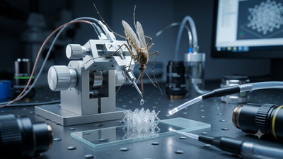 Scientists used a dead mosquito's tiny proboscis as a 3D-printer nozzle; its natural shape solved a microscopic engineering problem