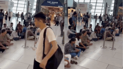 Watch: SpiceJet Dubai flights delayed by over 24 hours, angry passengers sit on the floor at Delhi airport
