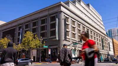 A 1.2-million-sq-ft San Francisco mall was foreclosed and a buyer walked away; a new bid would add 6 basketball courts, 8 volleyball courts and a sports high school