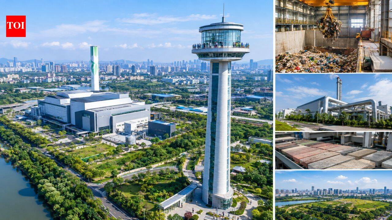 China built a 120-metre tower above a waste plant processing 8,000 tonnes daily
