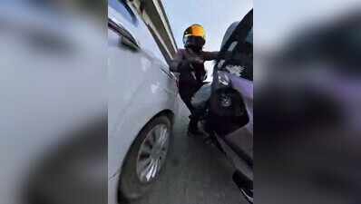 Kabaddi player chases biker in car, knocks her down on Golf Course Road