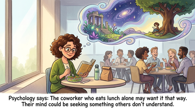 Psychology says the coworker who eats lunch alone may want it that way; their mind could be seeking something others don’t understand
