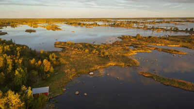 Finland's coast is still rising after the Ice Age; around the Gulf of Bothnia, 1,730 acres emerge each year, but waterfront owners may not own the new land