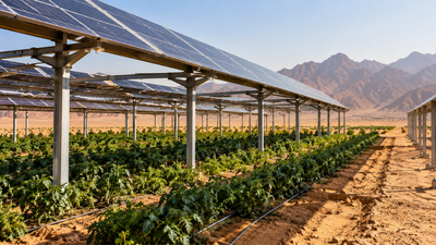 Egypt is growing crops beneath solar panels in the desert; the unusual idea could save water, help crops and produce clean energy
