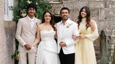 Suriya and Jyotika celebrate 20 years of wedding anniversary by renewing their vows, share loved-up inside pictures with family, children and friends