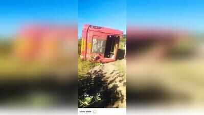 9 students injured after bus turns on its side in Supe Ghat